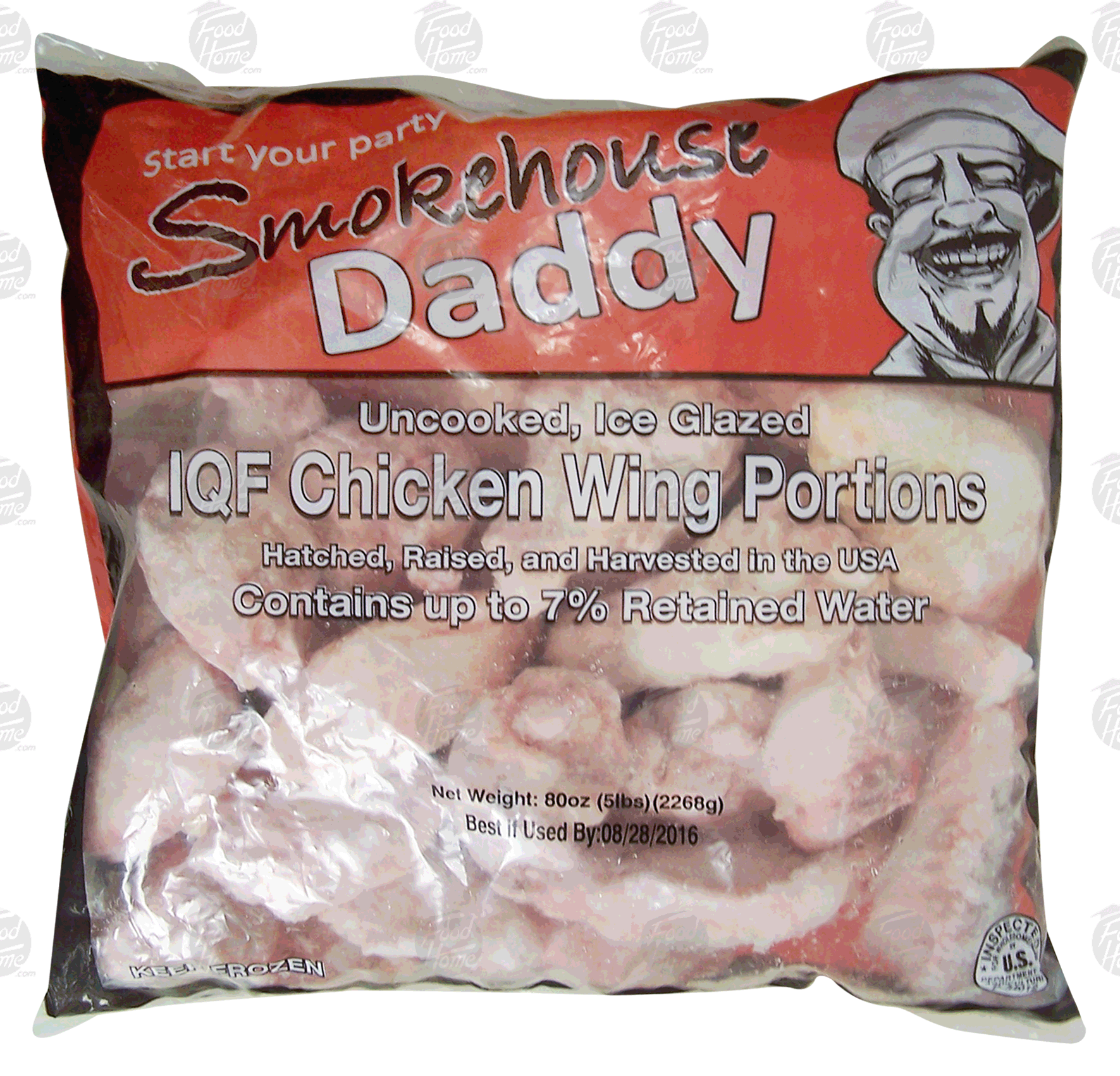 Smokehouse Daddy  uncooked, ice glazed chicken wing portions Full-Size Picture